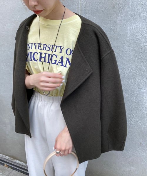 SHENERY（シーナリー） ノーカラージャケット FREE アイボリー