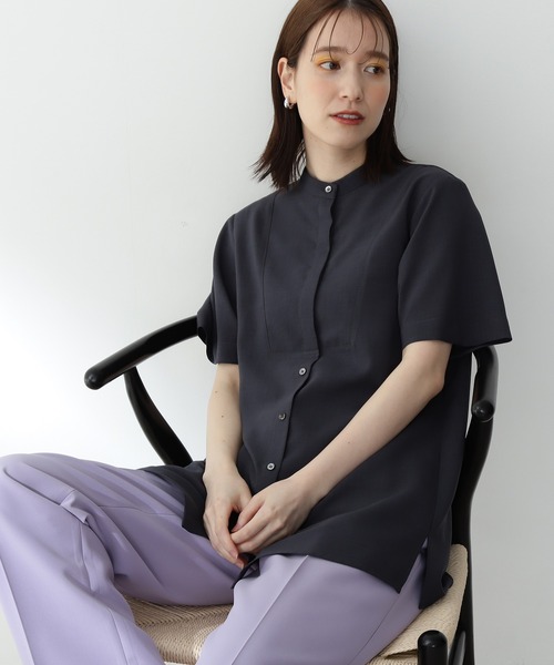 「N.（N. Natural Beauty Basic）」 半袖ブラウス MEDIUM スミクロ レディース