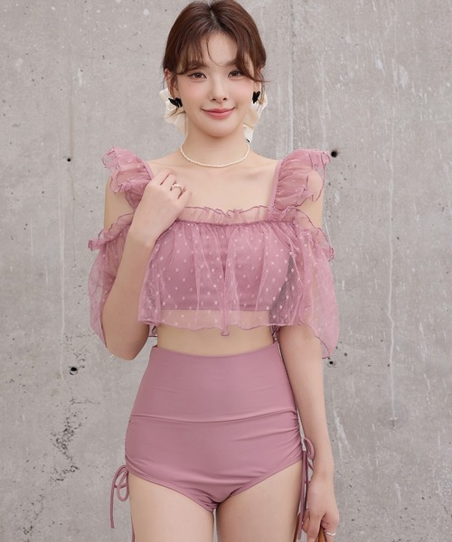 TeddyShop 水着 レディース水着 ふんわりシアーチュール×小粒
