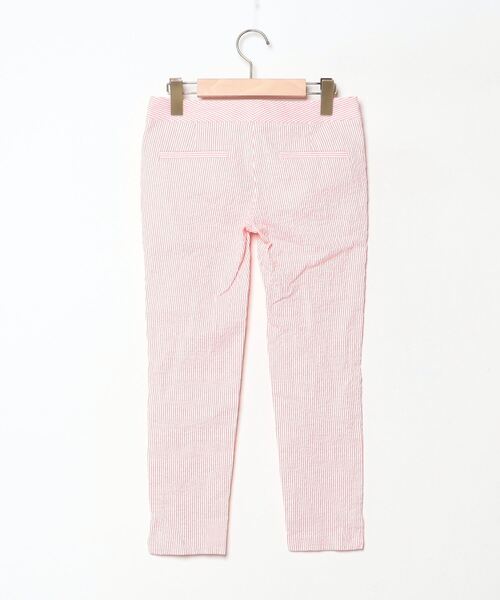 ❤️美品❤️theory　ストライプパンツ theory セオリー ウール パンツ ストライプ柄 グレー地赤 2