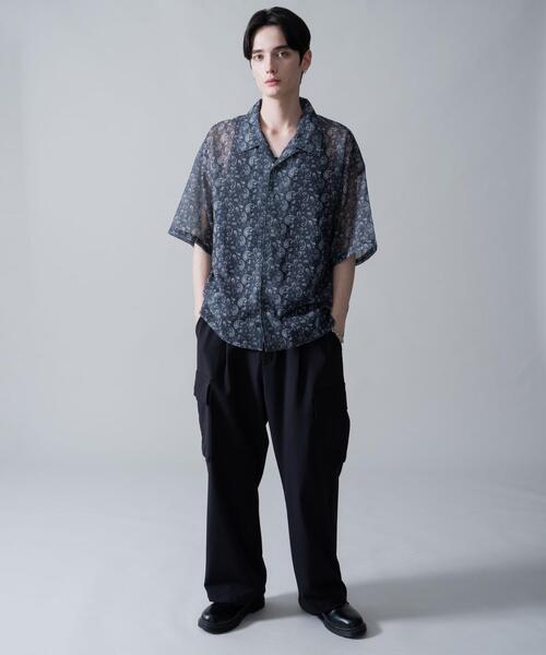 【極美品】BOURRIENNE オープンカラーシャツ GB0225/SH14 : Crack Open Collar Shirt / クラックオープン