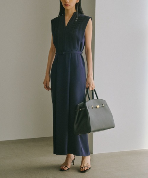 【anuans】新作 トリアセテートスキッパーネックワンピース ライトブルー S 2025 mid summer collection 】 ︎✔︎︎︎︎ トリアセテート