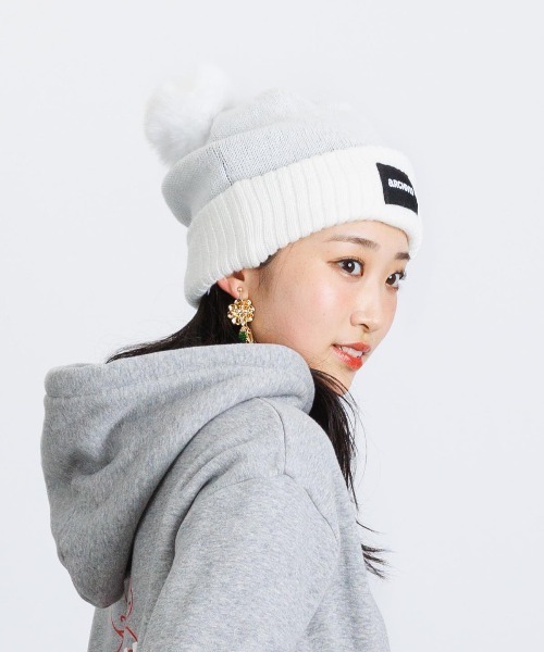 ニット帽 ニットキャップ 「LADIES」ボンボンニット帽 レディース