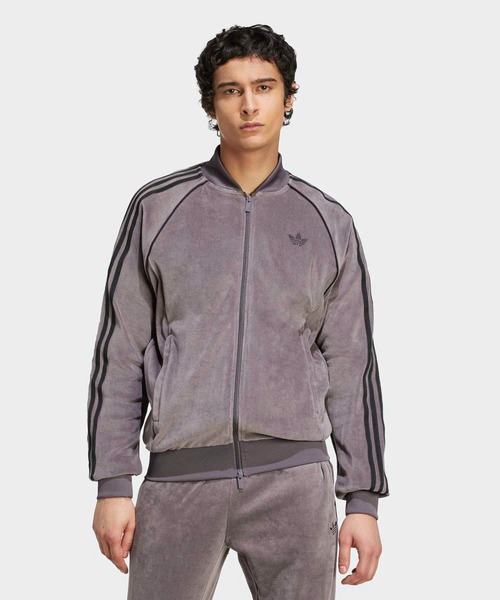 adidas ベロア　トラックジャケット　パープル　XL相当　人気カラー adidas ベロア トラックジャケット パープル XL相当 人気カラー