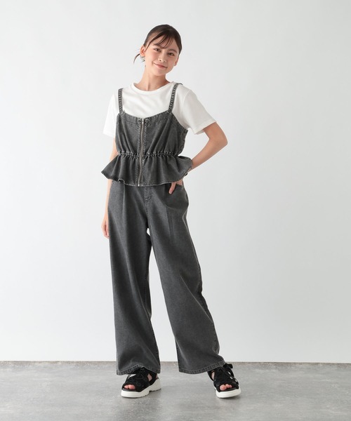 GLOBAL WORK オールインワン トクトク3セット/デニム＋Tシャツ