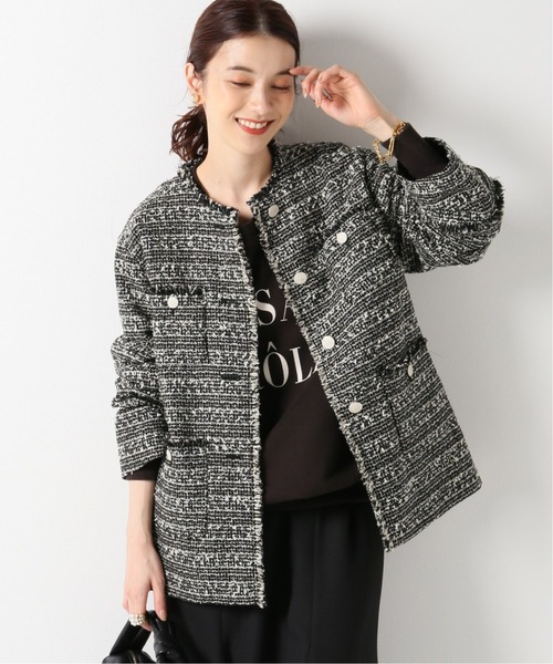 未使用IENA ノーカラーツイード　ジャケット ＆NAVY ノーカラーツイードジャケット | イエナ(IENA) | マルイウェブ
