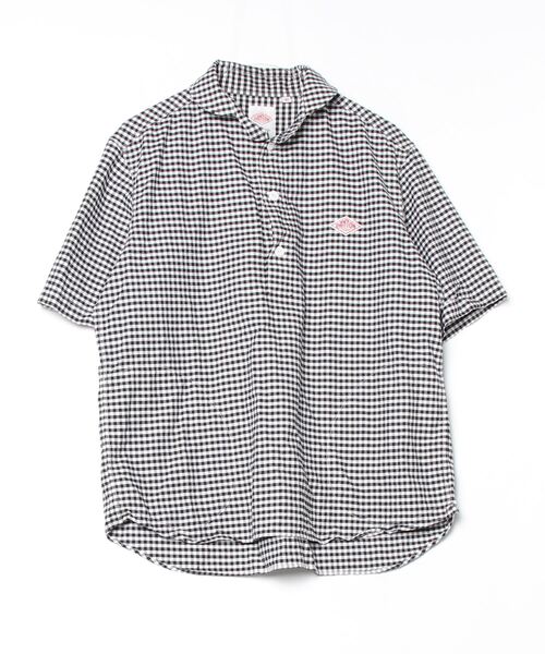 DANTON チェック柄 半袖シャツ　40 Danton 「DANTON」 チェック柄半袖シャツ 40 ブラック メンズ