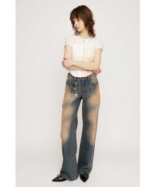 「SLY」 加工デニムパンツ 2 ブルー レディース_画像4
