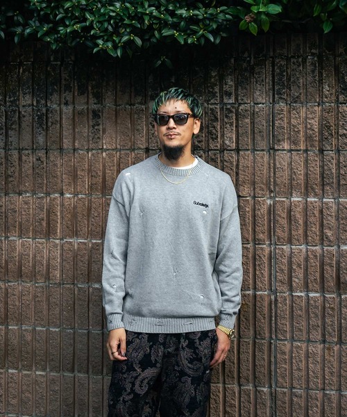 さぶページ Subciety（サブサエティ） セーター ニット Wash damaged knit メンズ