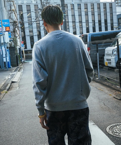Subciety（サブサエティ） セーター ニット Wash damaged knit メンズ