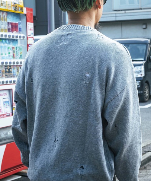 Subciety（サブサエティ） セーター ニット Wash damaged knit メンズ
