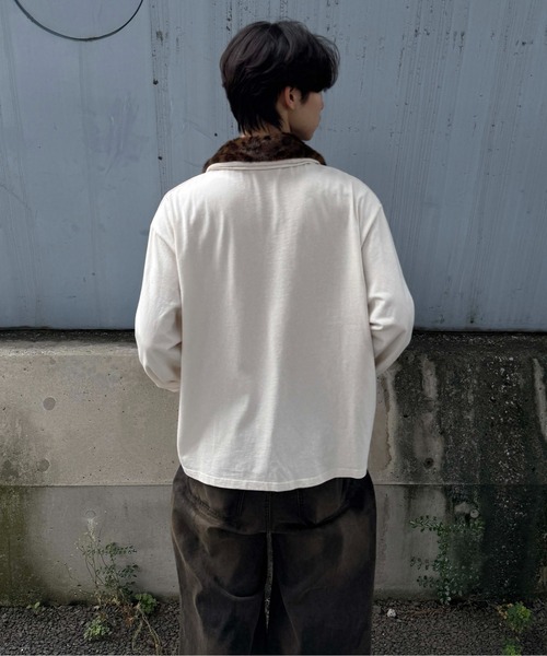 tシャツ レオパードファーカラーロンT レディース メンズ : ZOZOTOWN