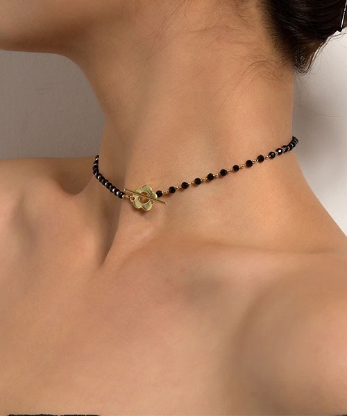 NO WAY ネックレス /Bz/フラワーモチーフチョーカーネックレス(LEY