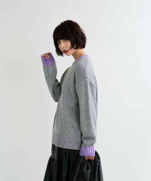   (XS) バイカラー 小さいサイズ セーター SENSE OF PLACE by URBAN RESEARCH ニット セーター 「洗濯可