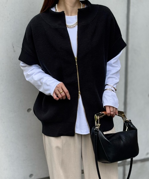 Emma Taylor（エマテイラー） ベスト ジレ 前後2wayスタンドネック