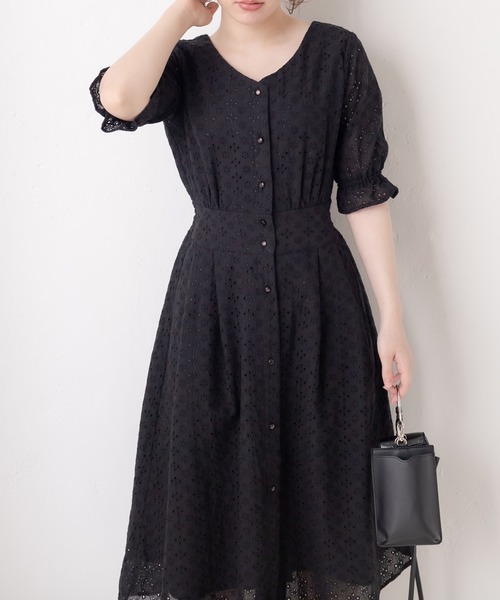 「OLIVE des OLIVE」 半袖ワンピース FREE ブラック レディース_画像4