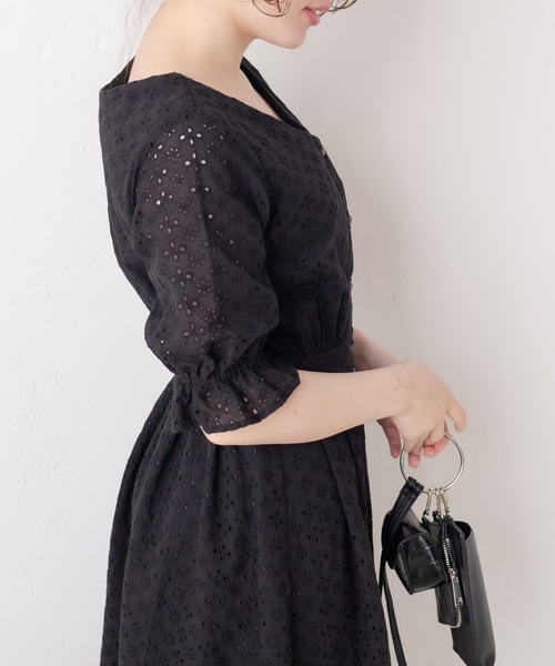 「OLIVE des OLIVE」 半袖ワンピース FREE ブラック レディース_画像7