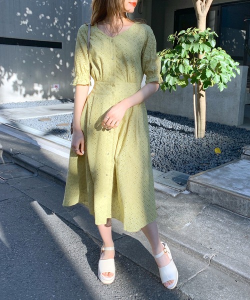 「OLIVE des OLIVE」 半袖ワンピース FREE ブラック レディース_画像8