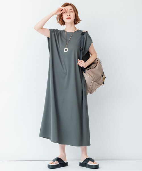 23区（ニジュウサンク） 半袖ワンピース 38 グリーン レディース