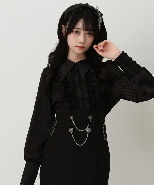 DearMyLoveゴシック風レースマーメイドロングワンピース DearMyLove ワンピース ゴシック風レースフリルマーメイドレースアップ