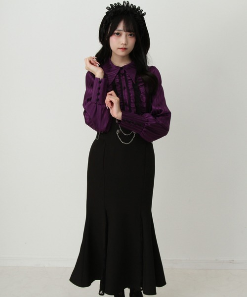 DearMyLove ワンピース ゴシック風レースフリルマーメイドレースアップ