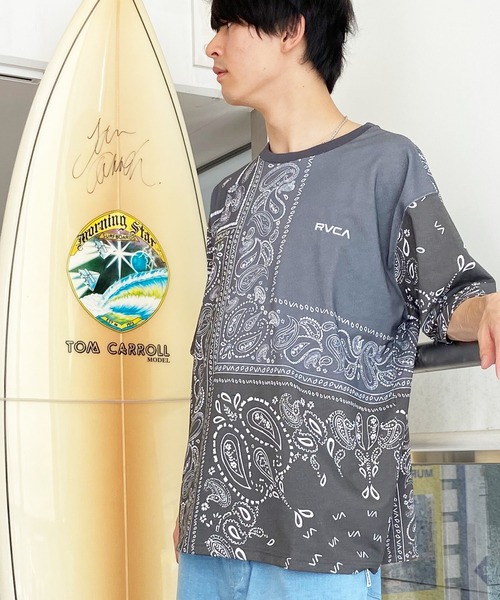 「RVCA」 半袖Tシャツ X-LARGE ブラック×ブラック メンズ_画像8