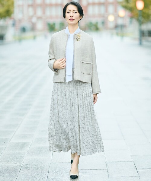 自由区（ジユウク） ジャケット ノーカラージャケット ライトミックス