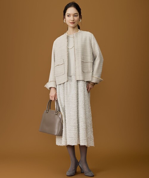 自由区（ジユウク） ジャケット ノーカラージャケット ライトミックス