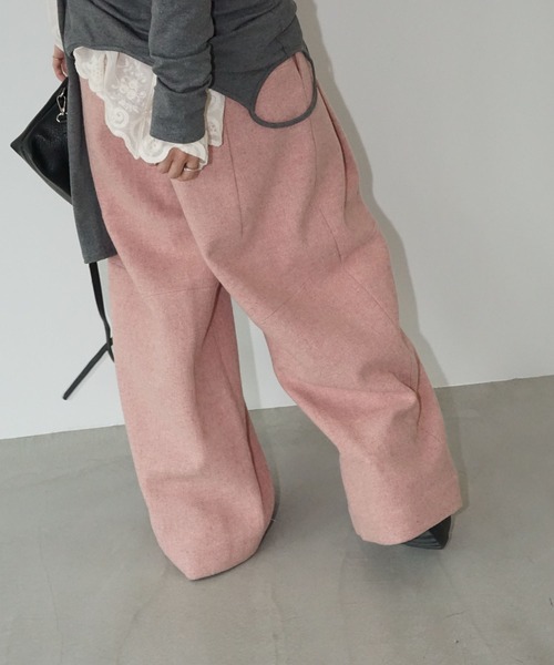 chuclla（チュクラ） ワイドパンツ パンツ ニュアンスカラーウール