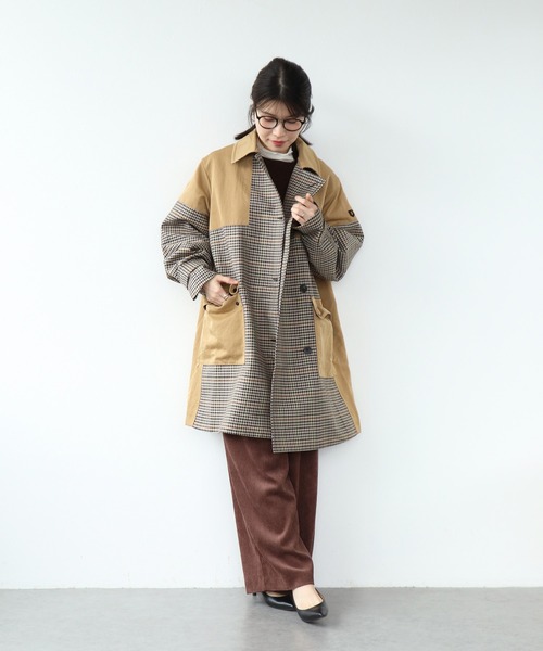 ALBA　ROSA　ロングコート可愛い　チェック柄　フリーサイズ ALBA ROSA【値下げ】ロングコート可愛い チェック柄 フリーサイズの