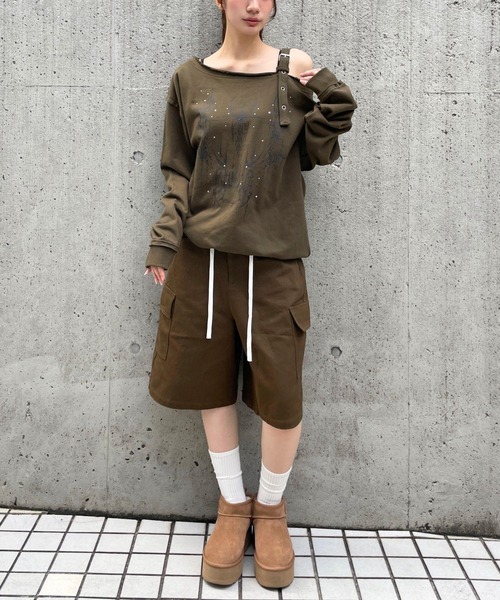 スウェットトップス Mahagrid aland トレーナー sweatshirt ALAND エーランドのスウェット グレー 灰色系・ウォッシャブル加工 通販