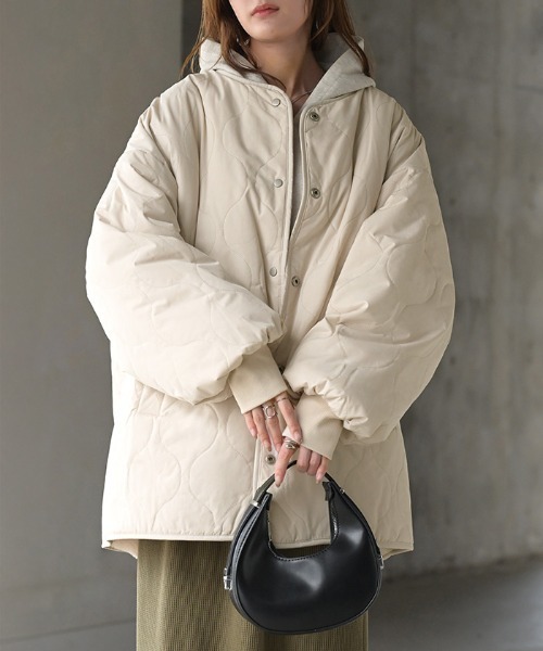 HUG.U（ハグユー） ノーカラーコート コート 極暖ボア × 撥水