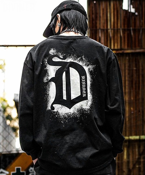 DIVINER（ディバイナー） tシャツ Stencil Logo L/STEE（ブラック 