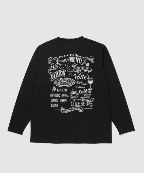 tシャツ T-GRAPHICS フードメニュー長袖Tシャツ メンズ レディース