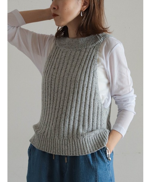 「FIL DE FER」 ニットベスト FREE ライトグレー レディース_画像6