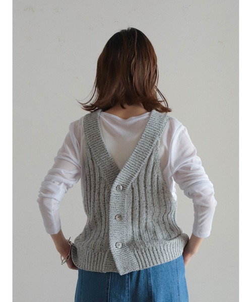 「FIL DE FER」 ニットベスト FREE ライトグレー レディース_画像8