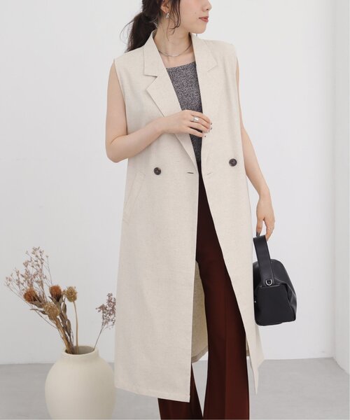 「RAY CASSIN」 ノースリーブワンピース FREE ベージュ レディース_画像4