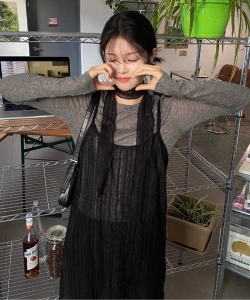 「almo」 キャミソールワンピース FREE ホワイト レディース_画像8