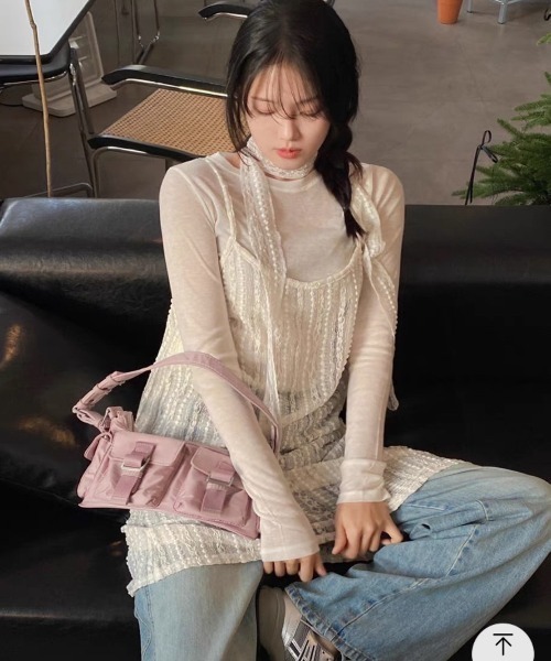 「almo」 キャミソールワンピース FREE ホワイト レディース_画像9