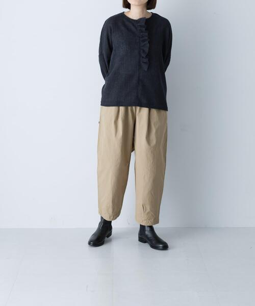 かぐれ ブラウス シャツ ウールワイドフリルプルオーバー レディース