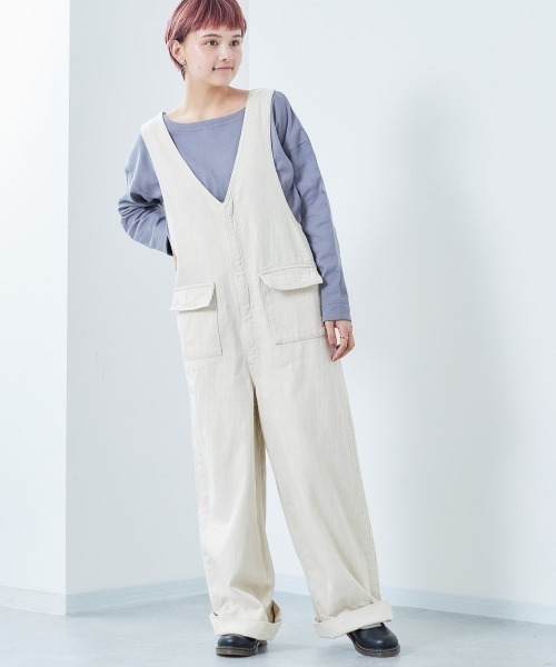 「cepo」 オーバーオール M オフホワイト レディース_画像2