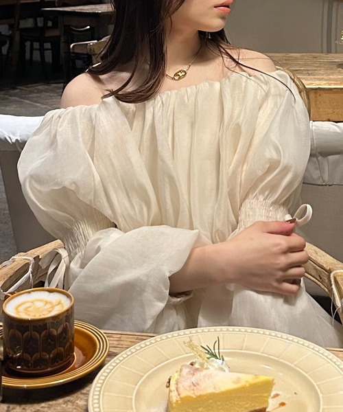 「JUNOAH」 長袖ブラウス X-LARGE アイボリー レディース_画像2