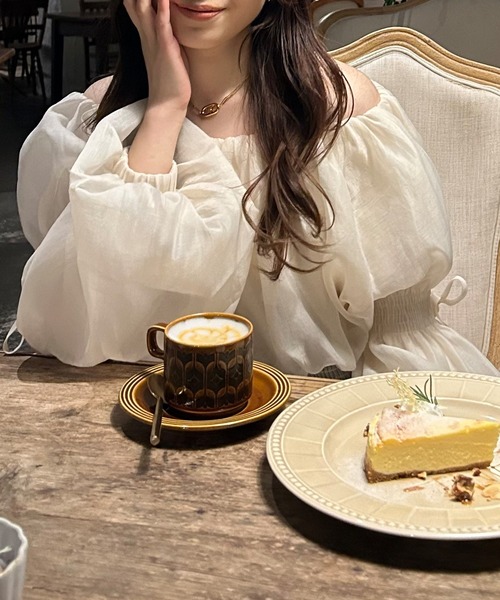 「JUNOAH」 長袖ブラウス X-LARGE アイボリー レディース_画像4