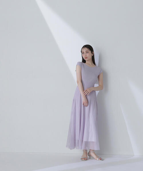 「NATURAL BEAUTY BASIC」 ノースリーブワンピース P/S パープル レディースの画像