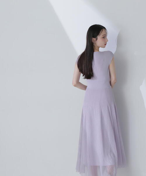 「NATURAL BEAUTY BASIC」 ノースリーブワンピース P/S パープル レディースの画像