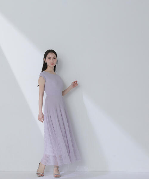 「NATURAL BEAUTY BASIC」 ノースリーブワンピース P/S パープル レディースの画像