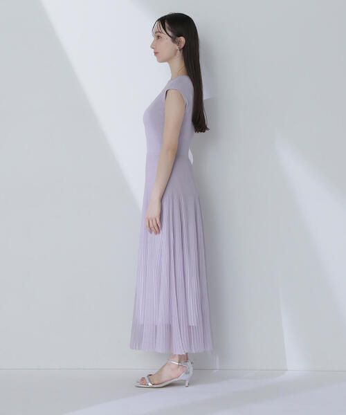 「NATURAL BEAUTY BASIC」 ノースリーブワンピース P/S パープル レディースの画像