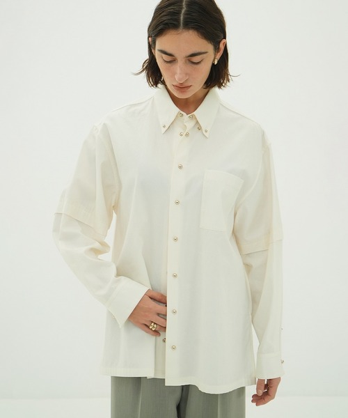 ブラウス シャツ JEWELRY OVER SHIRTS レディースの画像