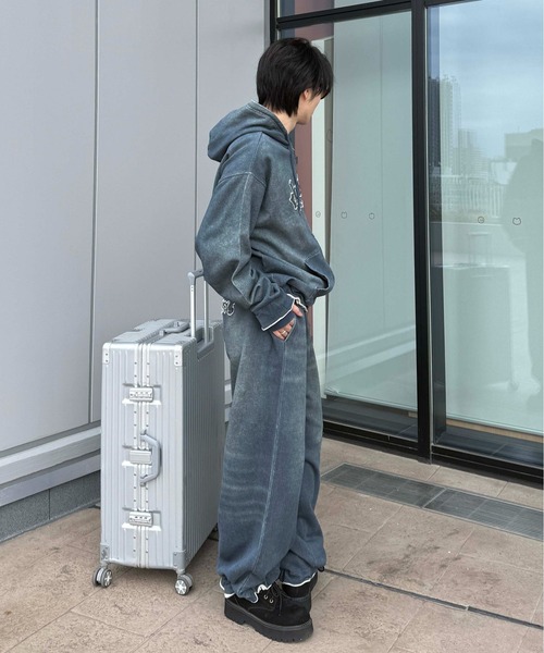 パーカー 「26SS」デニムプリント加工ジップパーカー メンズ