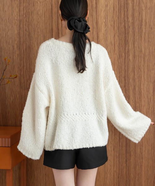 「hinari」 長袖ニット FREE ホワイト レディース_画像2